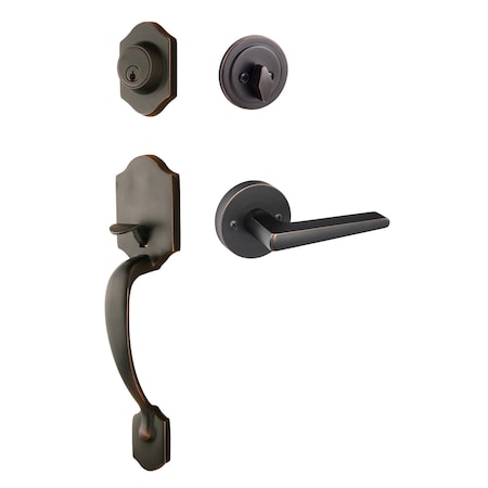Sure-Loc Hardware Sure-Loc Hardware Coral Handleset, Basel Round Handleset Trim, Vintage Bronze CR507-BS-RD 11P